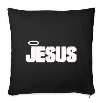 Jesus lettering with halo - Sofa pillowcase 17,3'' x 17,3'' (45 x 45 cm) - black - Front