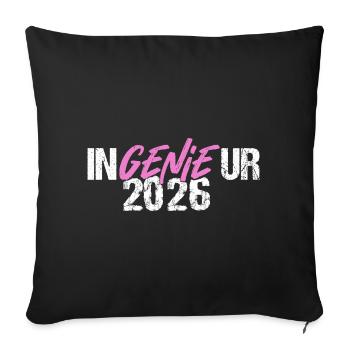 Remise des diplômes Engineer Genie 2026 - Housse de coussin décorative 45 x 45 cm - noir - Devant