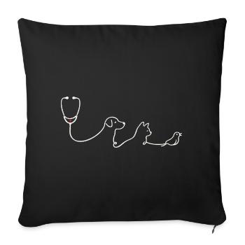Veterinarian Veterinarian - Sofa pillowcase 17,3'' x 17,3'' (45 x 45 cm) - black - Front