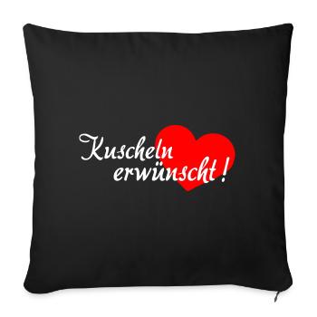 Cuddling Desired - White Red - Sofa pillowcase 17,3'' x 17,3'' (45 x 45 cm) - black - Front