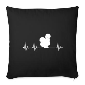 Chicken Fans - Rooster - Rooster - Silk Chicken - Sofa pillowcase 17,3'' x 17,3'' (45 x 45 cm) - black - Front