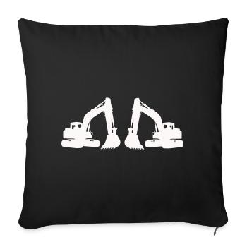 Doppel Bagger Silhouette - Sofakissenbezug 45 x 45 cm - Schwarz - Vorne