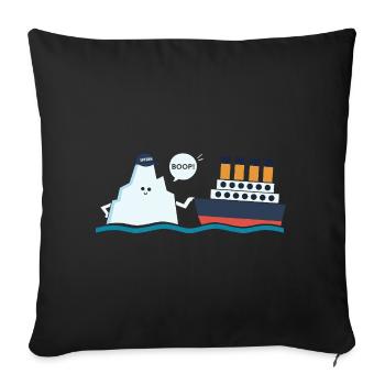 Titanic Funny Titanic and Ic-eberg Boop Parody - Sofa pillowcase 17,3'' x 17,3'' (45 x 45 cm) - black - Front