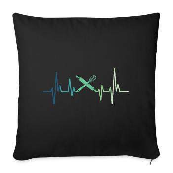 Bakery Heartbeat Baker - Sofa pillowcase 17,3'' x 17,3'' (45 x 45 cm) - black - Front