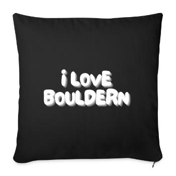 i love bouldern - Sofa pillowcase 17,3'' x 17,3'' (45 x 45 cm) - black - Front