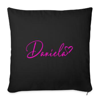 Daniela Signature Neon Pink - Sofa pillowcase 17,3'' x 17,3'' (45 x 45 cm) - black - Front