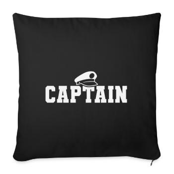 Kapitän Bootsfahrer Sailor Sailing Nautical Boat - Sofakissenbezug 45 x 45 cm - Schwarz - Vorne