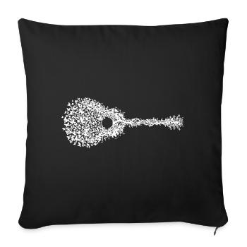 Butterfly and plant mosaic guitar - Sofa pillowcase 17,3'' x 17,3'' (45 x 45 cm) - black - Front