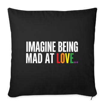 Imaginez être en colère contre Love LGBTQ Pride - Housse de coussin décorative 45 x 45 cm - noir - Devant