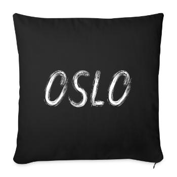 Oslo en pinceau urbain - Housse de coussin décorative 45 x 45 cm - noir - Devant