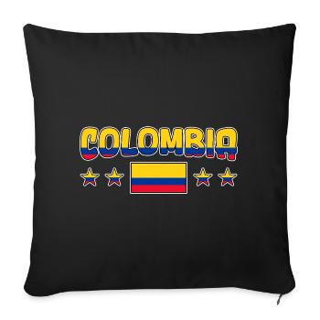 Colombian Flag Colombia Flag - Sofa pillowcase 17,3'' x 17,3'' (45 x 45 cm) - black - Front