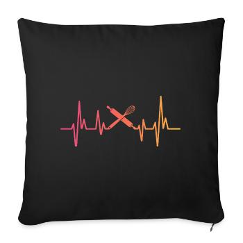 Bakery Sunset Heartbeat Baker - Sofa pillowcase 17,3'' x 17,3'' (45 x 45 cm) - black - Front