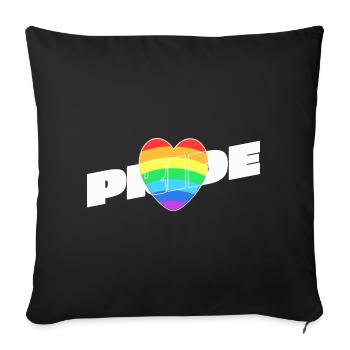 Cœur de la fierté - Rainbow Design - Housse de coussin décorative 45 x 45 cm - noir - Devant