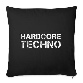 Hardcore-Techno - Sofakissenbezug 45 x 45 cm - Schwarz - Vorne