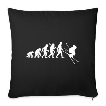 Skier Evolution for downhill skiing - Sofa pillowcase 17,3'' x 17,3'' (45 x 45 cm) - black - Front