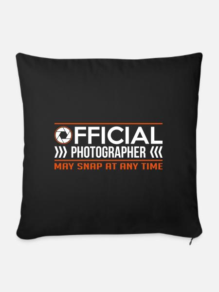 Official Photographer lustig - Sofakissenbezug 45 x 45 cm - Schwarz
