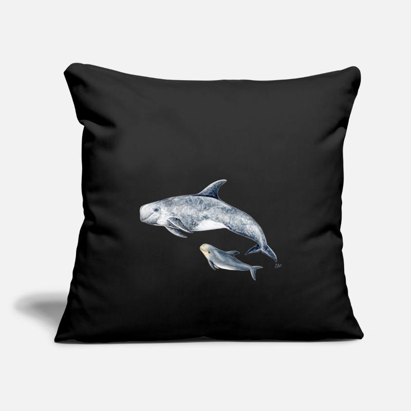 Calderón gray - Grampus dolphin - Dauphin de Risso Sofa pillowcase 17,3'' x 17,3'' (45 x 45 cm)