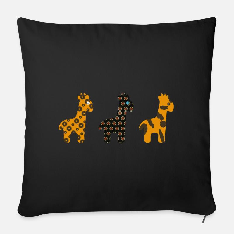 3 Girafes d'affilée - Housse de coussin décorative 45 x 45 cm - noir