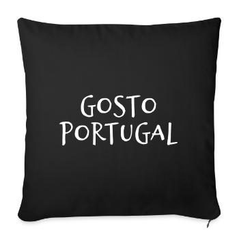 I like Portugal - in Portuguese - Sofa pillowcase 17,3'' x 17,3'' (45 x 45 cm) - black - Front