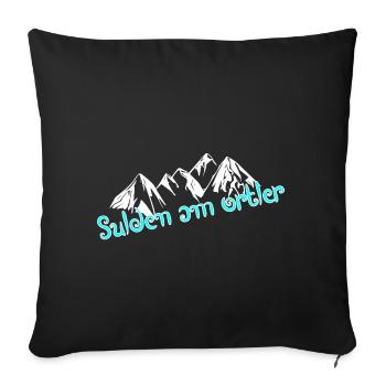 Sulden on the Ortler - Sofa pillowcase 17,3'' x 17,3'' (45 x 45 cm) - black - Front
