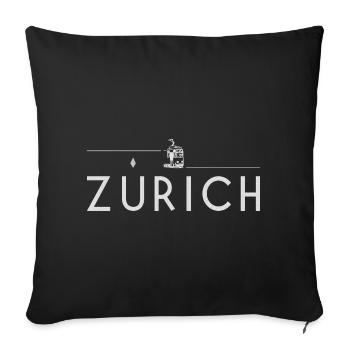 Zurich (Zurich) Switzerland Switzerland - Sofa pillowcase 17,3'' x 17,3'' (45 x 45 cm) - black - Front