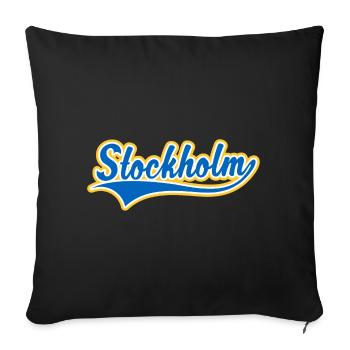 Stockholm Swoosh - Housse de coussin décorative 45 x 45 cm - noir - Devant