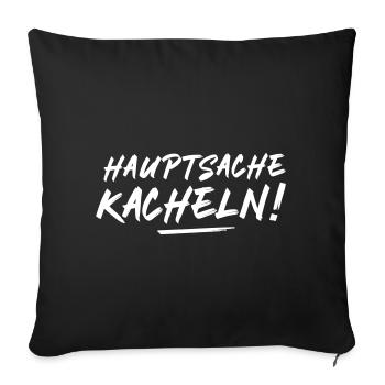 Fliesenleger Sprüche Witze originelles Geschenk - Sofakissenbezug 45 x 45 cm - Schwarz - Vorne
