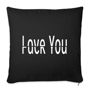 Je t'aime - vas te faire encule - Housse de coussin décorative 45 x 45 cm - noir - Devant