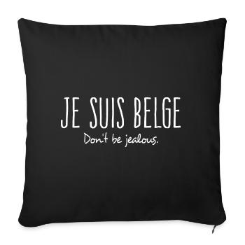 belge, Belgique je suis belge fierté belge - Housse de coussin décorative 45 x 45 cm - noir - Devant