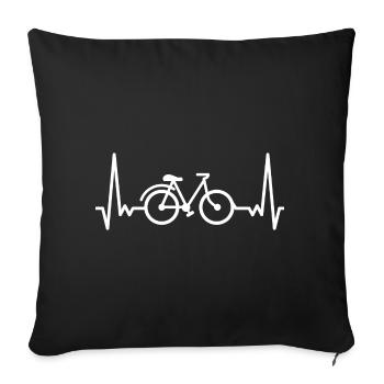 bicycle - Sofa pillowcase 17,3'' x 17,3'' (45 x 45 cm) - black - Front