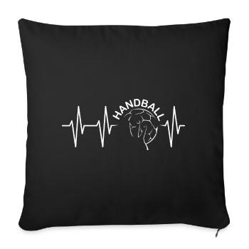 Symbole de handball Puls Team Club herzschlag ECG - Housse de coussin décorative 45 x 45 cm - noir - Devant