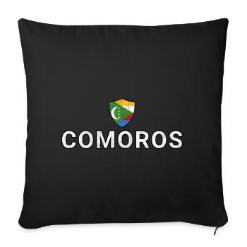 Comoros - Sofa pillowcase 17,3'' x 17,3'' (45 x 45 cm) - black - Front