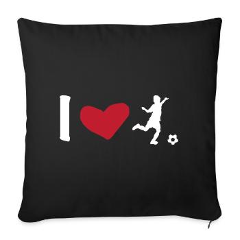 Football Football Footballer Football Player Coach - Sofa pillowcase 17,3'' x 17,3'' (45 x 45 cm) - black - Front