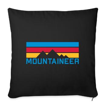 Mountaineer (mountains, beams) - Sofa pillowcase 17,3'' x 17,3'' (45 x 45 cm) - black - Front