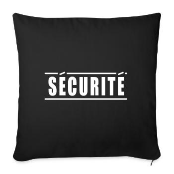 Sécurité texte blanc sur fond noir - Housse de coussin décorative 45 x 45 cm - noir - Devant