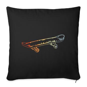 Vintage Skateboard - Sofa pillowcase 17,3'' x 17,3'' (45 x 45 cm) - black - Front