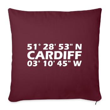 Cardiff Coordinates - Sofa pillowcase 17,3'' x 17,3'' (45 x 45 cm) - burgundy - Front