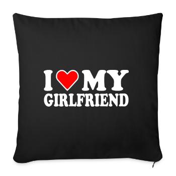 I love my girlfriend - Sofa pillowcase 17,3'' x 17,3'' (45 x 45 cm) - black - Front