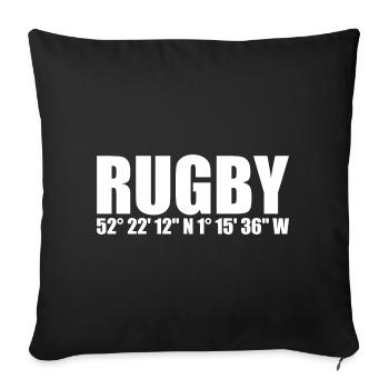 Rugby coordinates - Sofa pillowcase 17,3'' x 17,3'' (45 x 45 cm) - black - Front