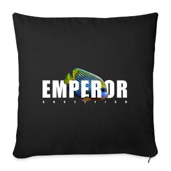 Empereur Poisson-ange Gardien de l’aquarium marin - Housse de coussin décorative 45 x 45 cm - noir - Devant