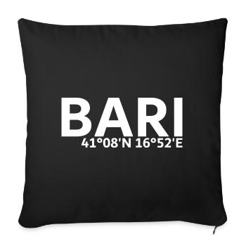 Bari Koordinaten - Sofakissenbezug 45 x 45 cm - Schwarz - Vorne