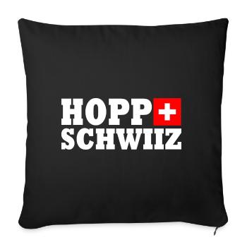 Hopp schwiiz - Housse de coussin décorative 45 x 45 cm - noir - Devant