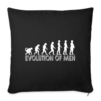 Evolution of men - For men with belly in white - Sofa pillowcase 17,3'' x 17,3'' (45 x 45 cm) - black - Front