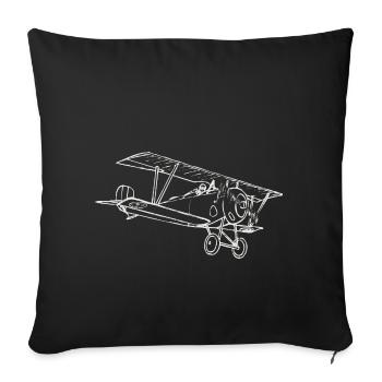 Airplane - Sofakissenbezug 45 x 45 cm - Schwarz - Vorne