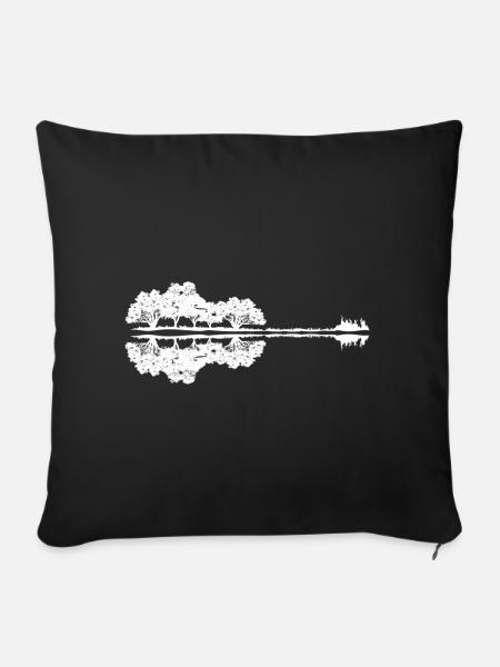 Kontrabass Bass Gitarre Spiegelung Bassist - Sofakissenbezug 45 x 45 cm - Schwarz