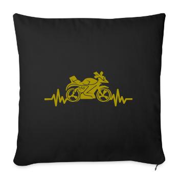 Moto Heartbeat - Machine Motorsport Freedom - Housse de coussin décorative 45 x 45 cm - noir - Devant