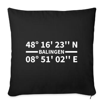 Balingen Koordinaten - Sofakissenbezug 45 x 45 cm - Schwarz - Vorne