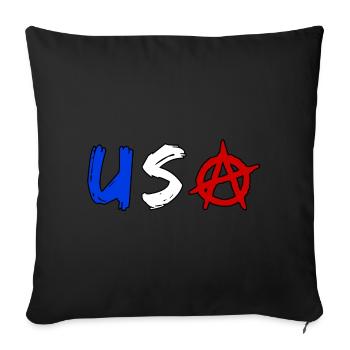 Anarchie aux États-Unis - Housse de coussin décorative 45 x 45 cm - noir - Devant