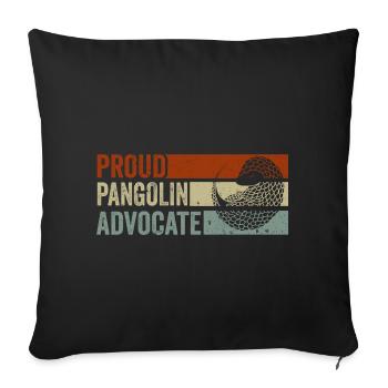 Fier défenseur des pangolins, - Housse de coussin décorative 45 x 45 cm - noir - Devant