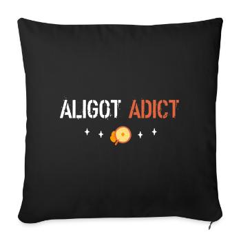 Aligot addict - Sofa pillowcase 17,3'' x 17,3'' (45 x 45 cm) - black - Front
